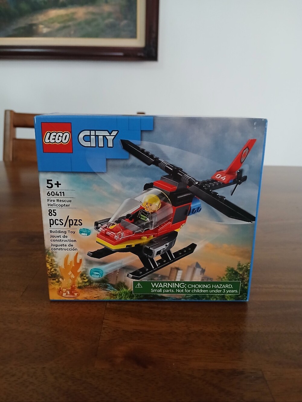 LEGO City Fire Rescue Helicopter W/pilot. Ages 5+ 85 PCS NWT